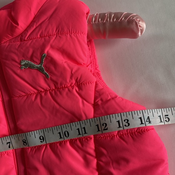NEW Puma Puffer Quilted Pink Vest Size XS 5-6 Kids Girl - Picture 9 of 9